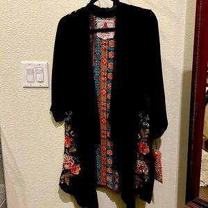 Johnny Was velvet handkerchief coat